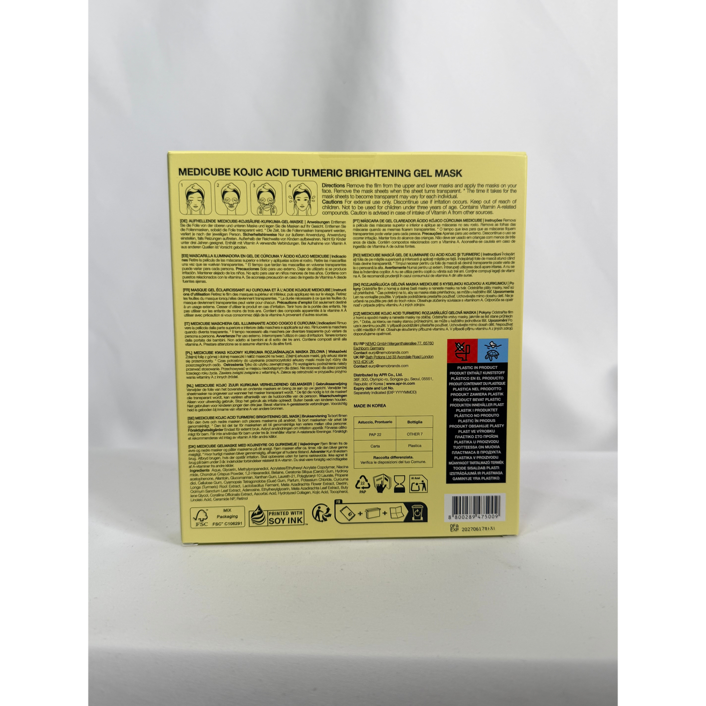Medicube Kojic Acid Turmeric Brightening Gel Mask- 4x28g