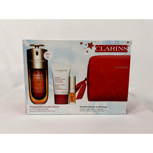 Clarins Double Serum Gift Set - Anti Ageing Skincare Set (Worth £108) 50ml, 15ml & 1.4ml