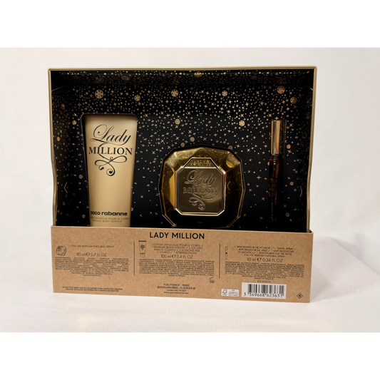 Paco Rabanne Lady Million Gift Set for Her 80ml,100ml & 10ml